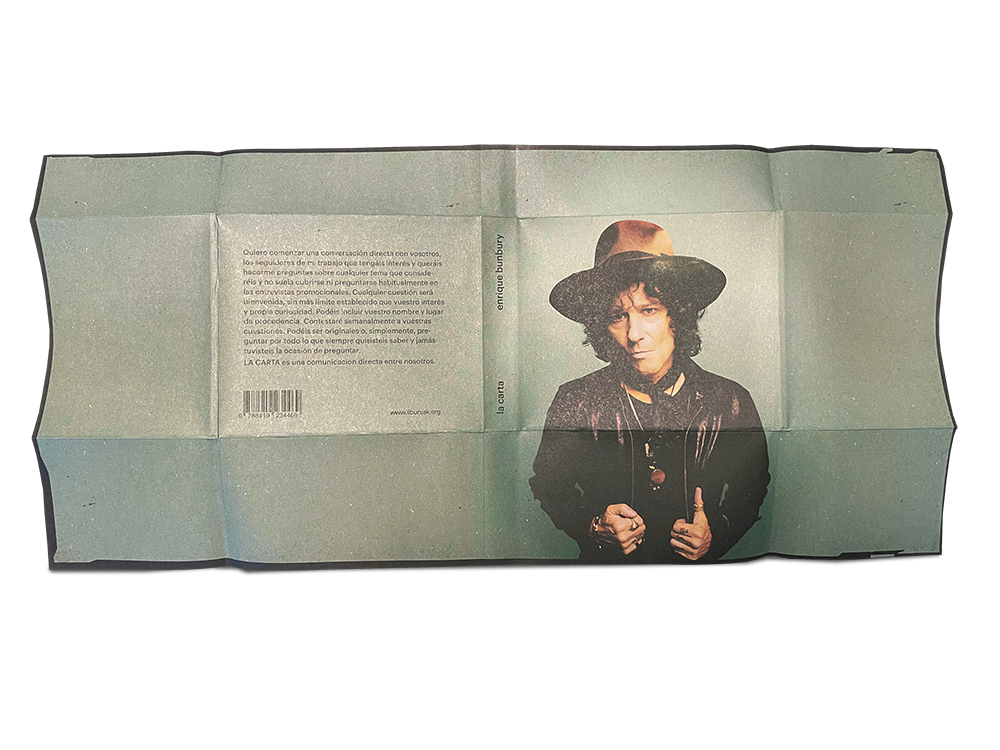 La faja de Enrique Bunbury, autor del libro "la carta"